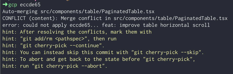 conflict in terminal